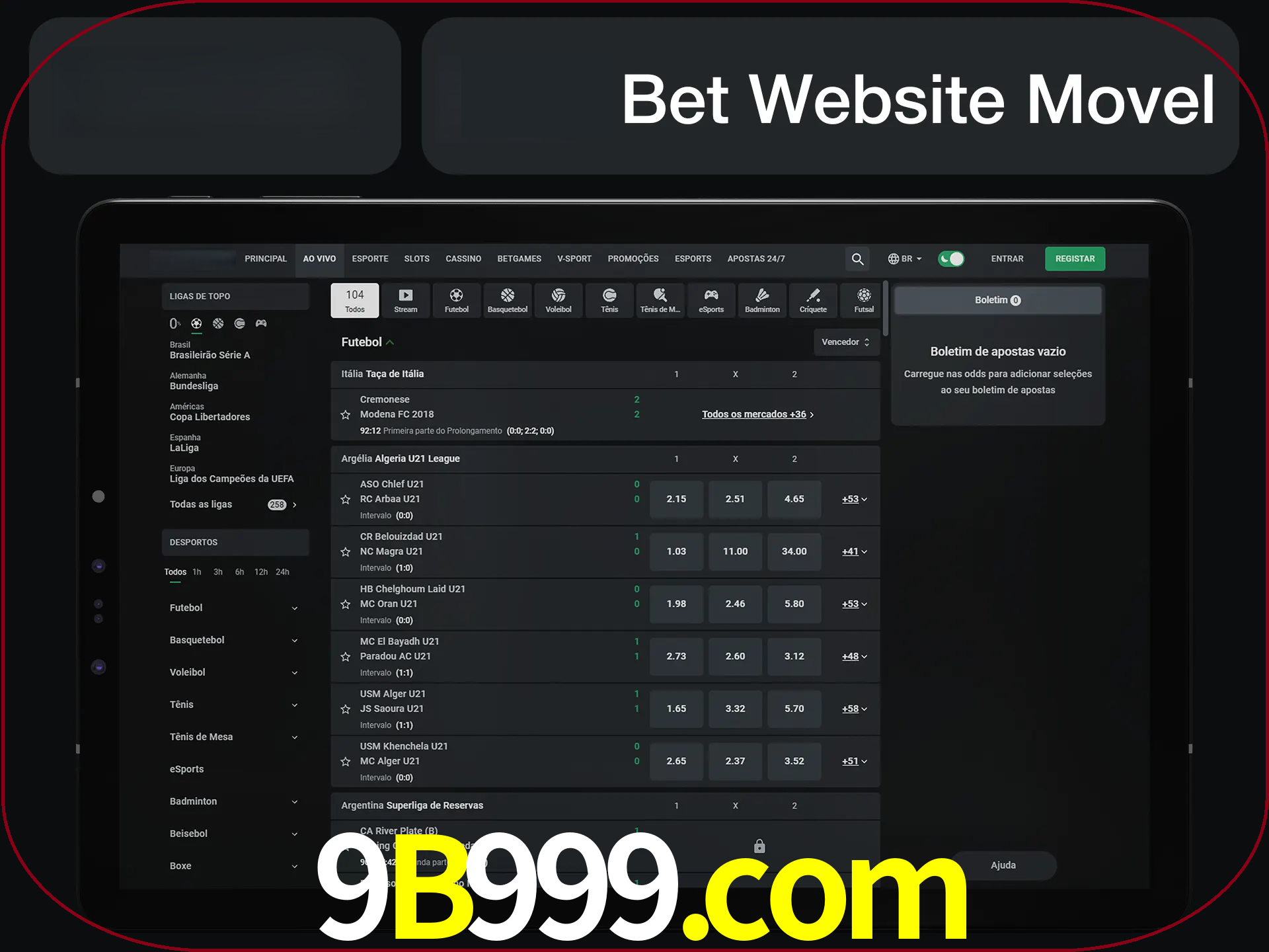 Use nosso website em qualquer dispositivo.