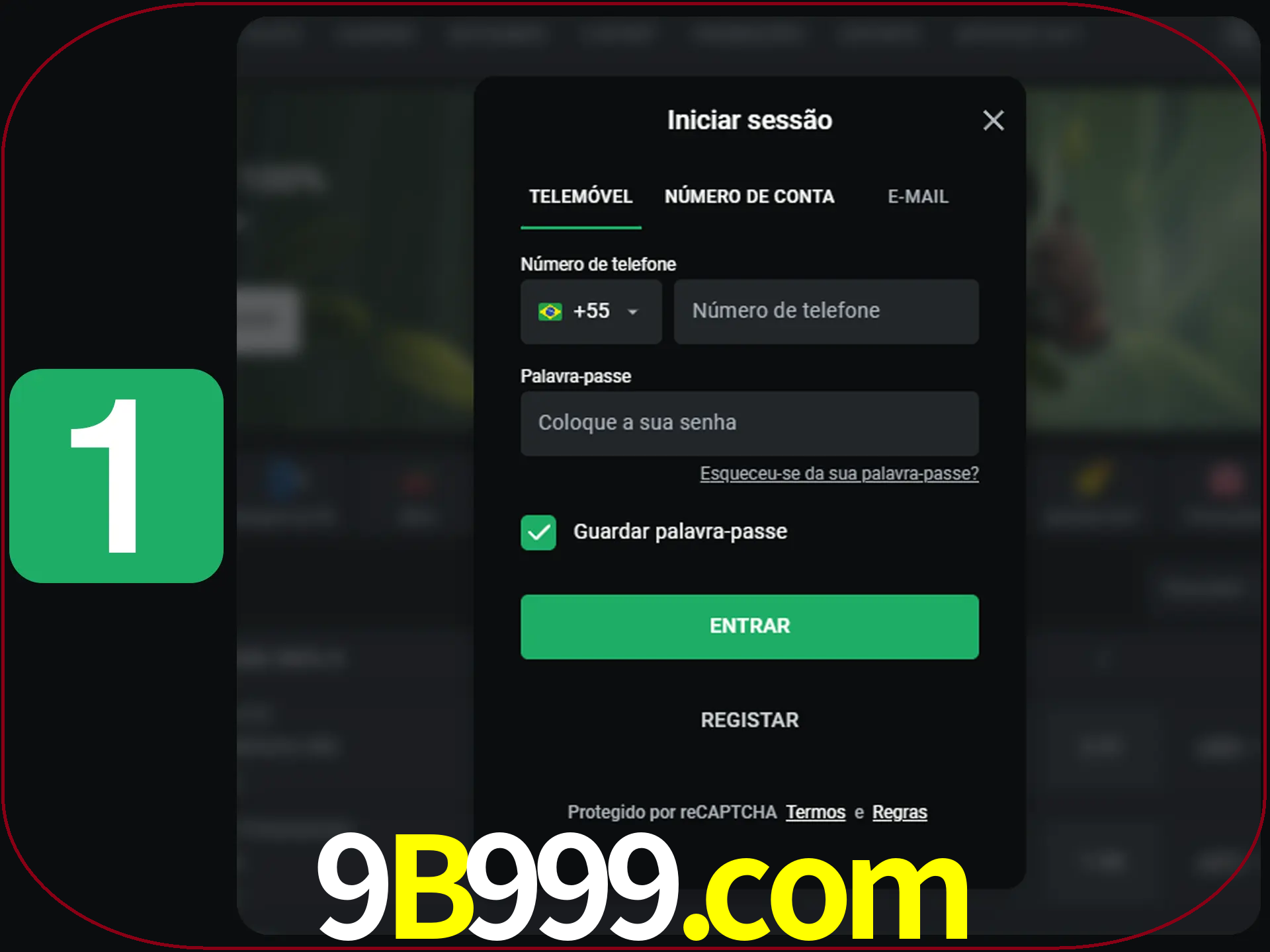 Clique no botão Entrar.